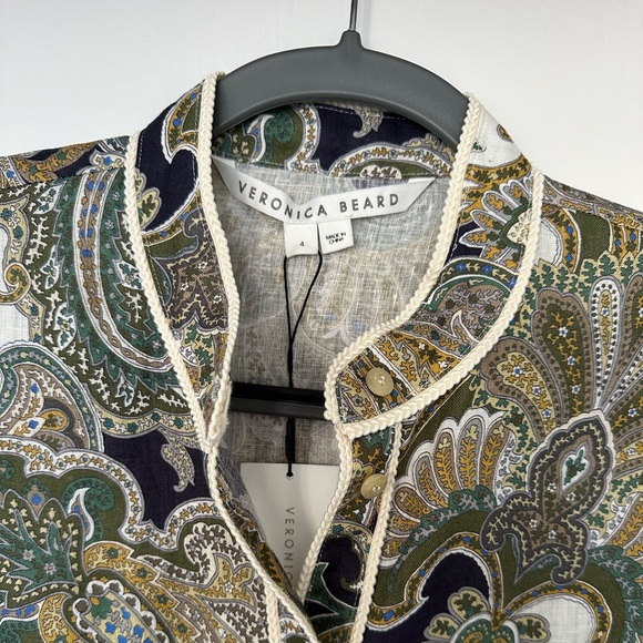 Veronica Beard Thorp Blouse in Army Multi - Picture 7 of 12